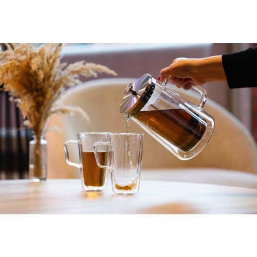 Френска преса за чай и кафе Vialli Design Diva сребристо мат 1 л Френска преса за чай и кафе Vialli Design Diva сребристо мат 1 л