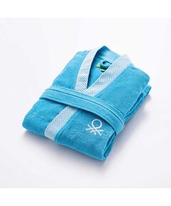 Халат за баня benetton summer  m/l син с лента жакард