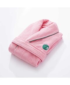 Халат за баня benetton fruits l/xl розов, апликация ябълки