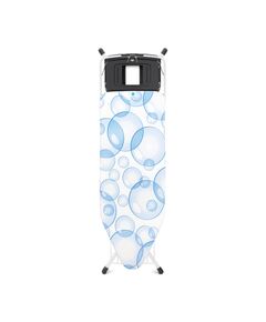 Маса за гладене brabantia c 124x45cm със сгъваема поставка за парогенератор, perfectflow bubbles