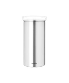 Буркан brabantia за 18 броя кафе-капсули, matt steel fingerprint proof, transparent lid