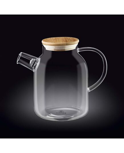 Чайник wilmax thermo glass 1600ml капак бамбук