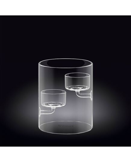 Двоен свещник wilmax thermo glass 12см