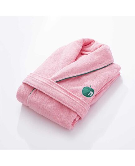 Халат за баня benetton fruits l/xl розов, апликация ябълки