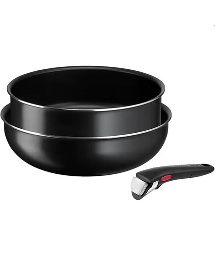 Комплект съдове за готвене tefal easy cook & clean wok26 + stp24 + handle