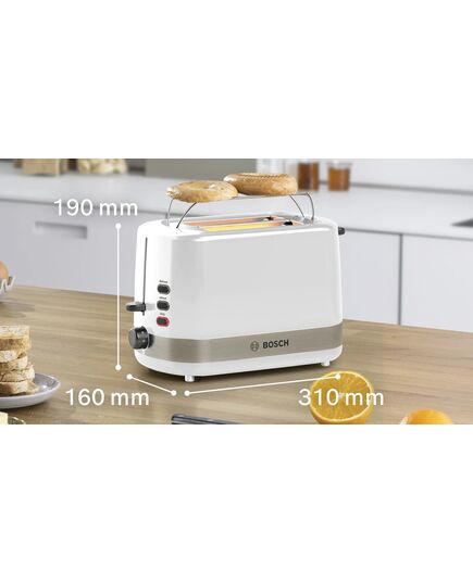 Тостер bosch compact toaster plastic white