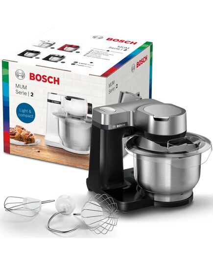 Кухненски робот bosch kitchen machine mum5, 900 w, multi-motion-drive, 7 speeds, 3.8l stainless steel bowl, black - silver