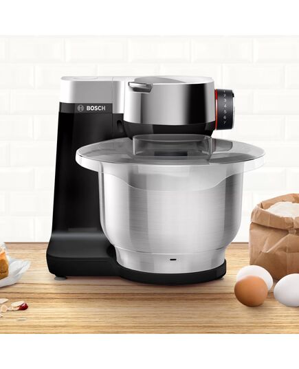 Кухненски робот bosch kitchen machine mum5, 900 w, multi-motion-drive, 7 speeds, 3.8l stainless steel bowl, black - silver