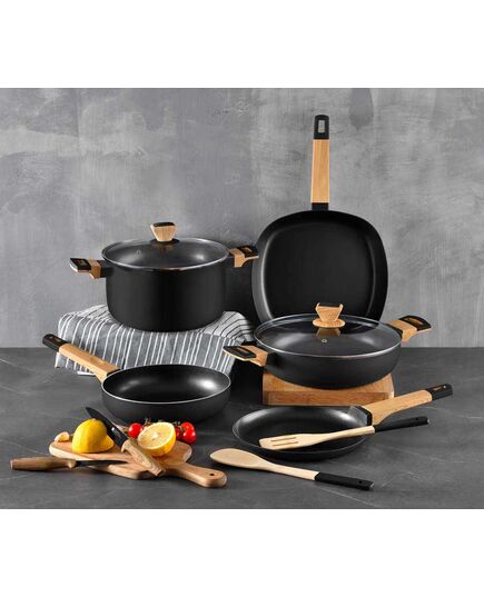 Тенджера bergner earth black 28х15.5см с капак