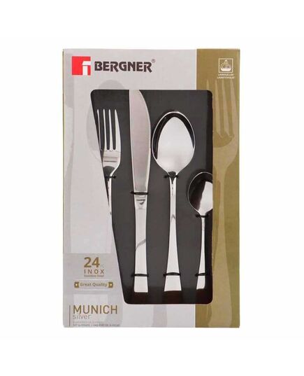 Прибори за хранене bergner munich silver shiny 24 части