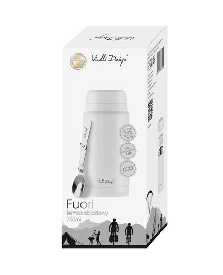 Термос за храна vialli design fuori 750ml с лъжичка бял