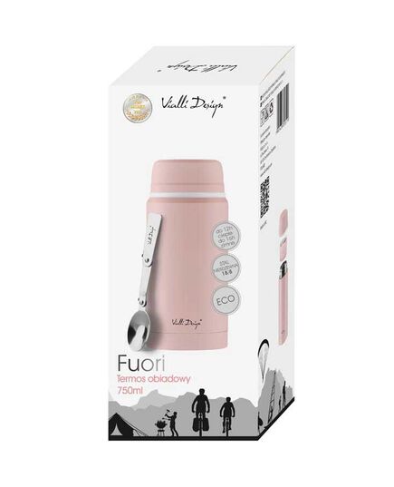 Термос за храна vialli design fuori 750ml с лъжичка розов