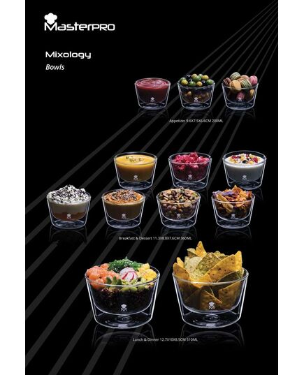 Двустенна стъклена купа masterpro mixology 360 мл