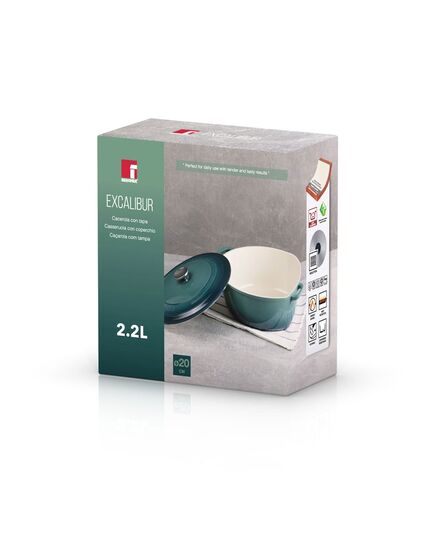 Тенджера с капак bergner excalubur green 20х9.0см