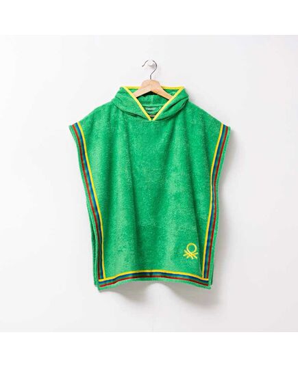 Детско пончо за плаж benetton kids 65х65см зелено