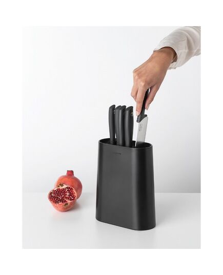 Блок с 5 ножа brabantia tasty+ dark grey