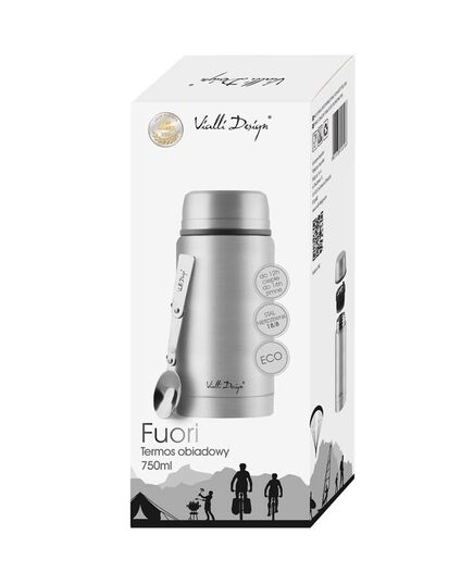 Термос за храна vialli design fuori 750ml с лъжичка инокс мат