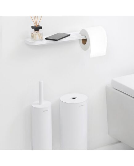 Държач за тоалетна хартия с рафт brabantia mindset mineral fresh white