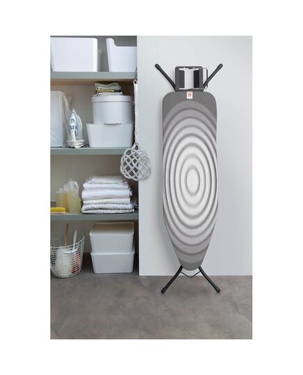 Маса за гладене brabantia b 124x38cm с поставка за ютия, titan oval