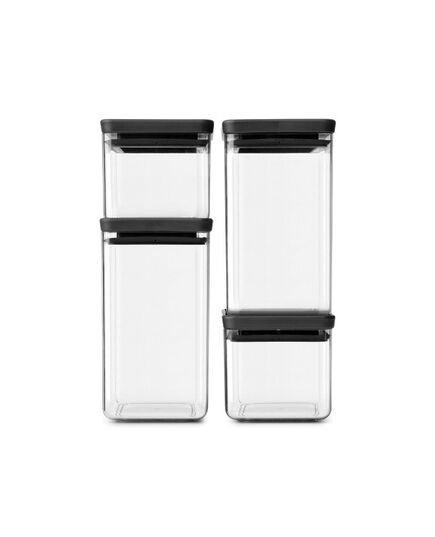 Комплект буркани brabantia tasty+ (2х0.7l и 2x1.6l), 4 броя ,dark grey lid