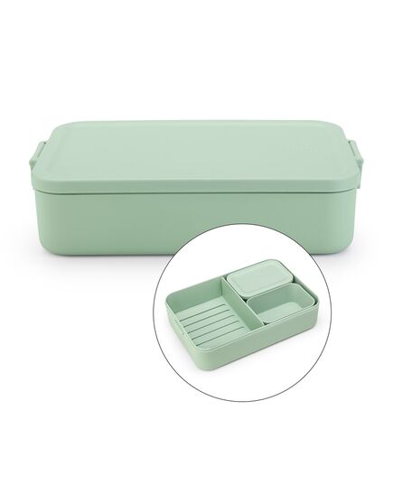 Кутия за обяд brabantia make&take 2l, jade green, с разделители